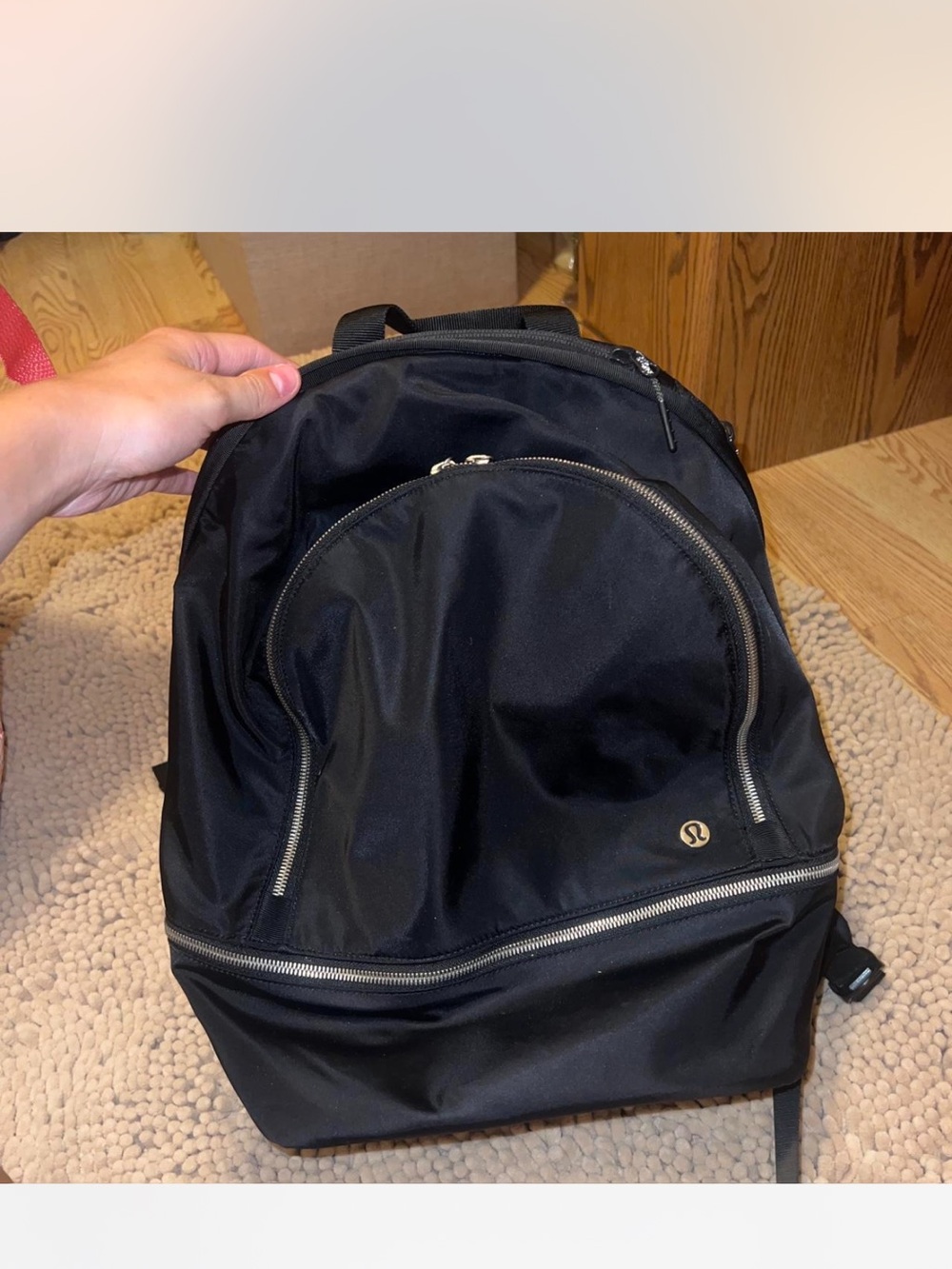lululemon athletica Black Everyday Backpack with Front Zip Pocket